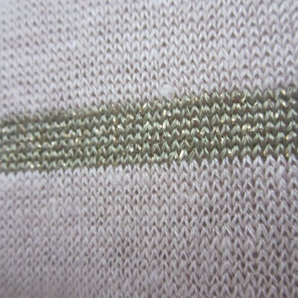 Wrap Womens 10 Mauve Pink Gold Metallic Stripe Linen LS Cardigan Sweater M - Picture 7 of 13